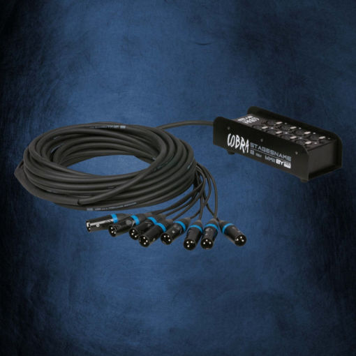 DAP CobraX 8 stagebox 10 meter met 8 XLR ingangen voor professionele geluidsinstallaties en evenementen